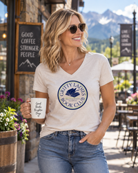 Book Club V-Neck Tee | Gritty Ladies Book Club — Women’s Relaxed Reading Shirt Scratching Beneath the Surface | Liberty & Victory Co.