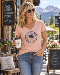 Book Club V-Neck Tee | Gritty Ladies Book Club — Women’s Relaxed Reading Shirt Scratching Beneath the Surface | Liberty & Victory Co.