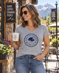 Book Club V-Neck Tee | Gritty Ladies Book Club — Women’s Relaxed Reading Shirt Scratching Beneath the Surface | Liberty & Victory Co.