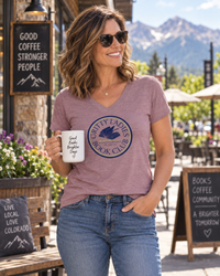 Book Club V-Neck Tee | Gritty Ladies Book Club — Women’s Relaxed Reading Shirt Scratching Beneath the Surface | Liberty & Victory Co.