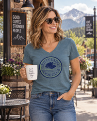 Book Club V-Neck Tee | Gritty Ladies Book Club — Women’s Relaxed Reading Shirt Scratching Beneath the Surface | Liberty & Victory Co.