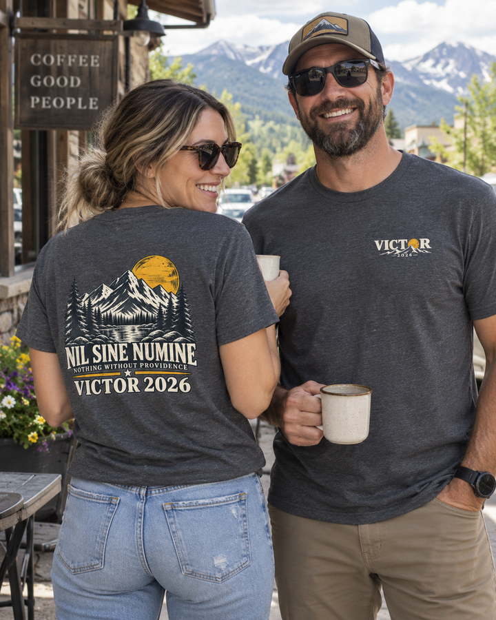 Coloradans for Victor Marx | Nil Sine Numine Victor 2026 Mountain T-Shirt | CFVM | Liberty & Victory Co.