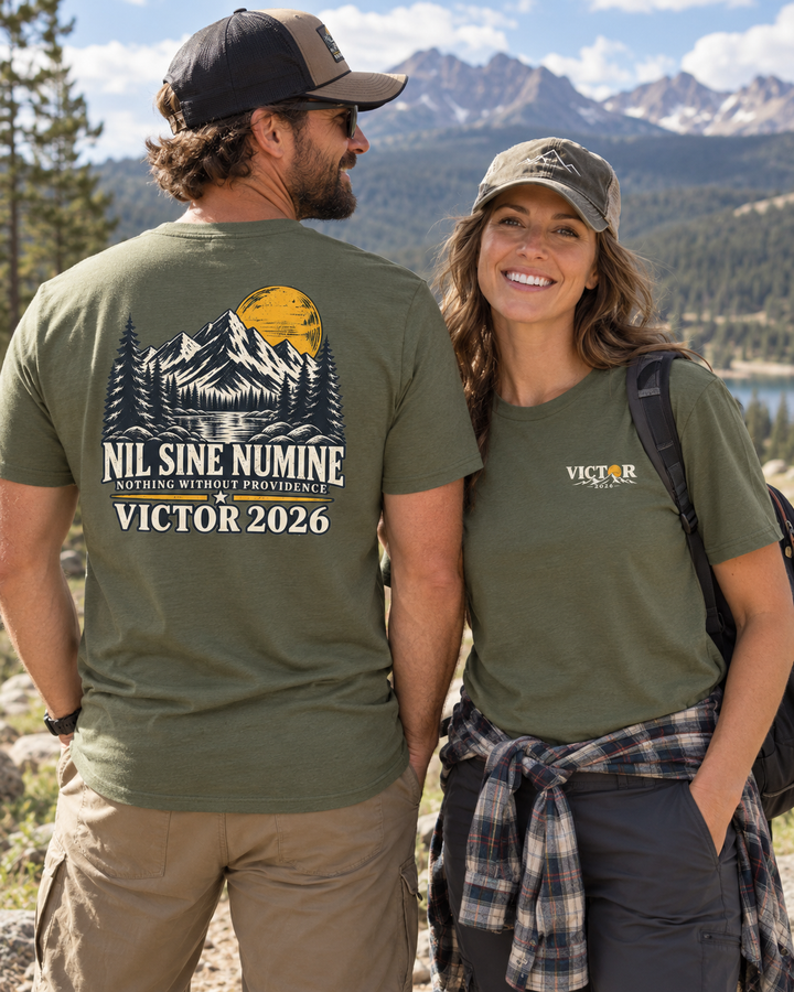 Coloradans for Victor Marx | Nil Sine Numine Victor 2026 Mountain T-Shirt | CFVM | Liberty & Victory Co.