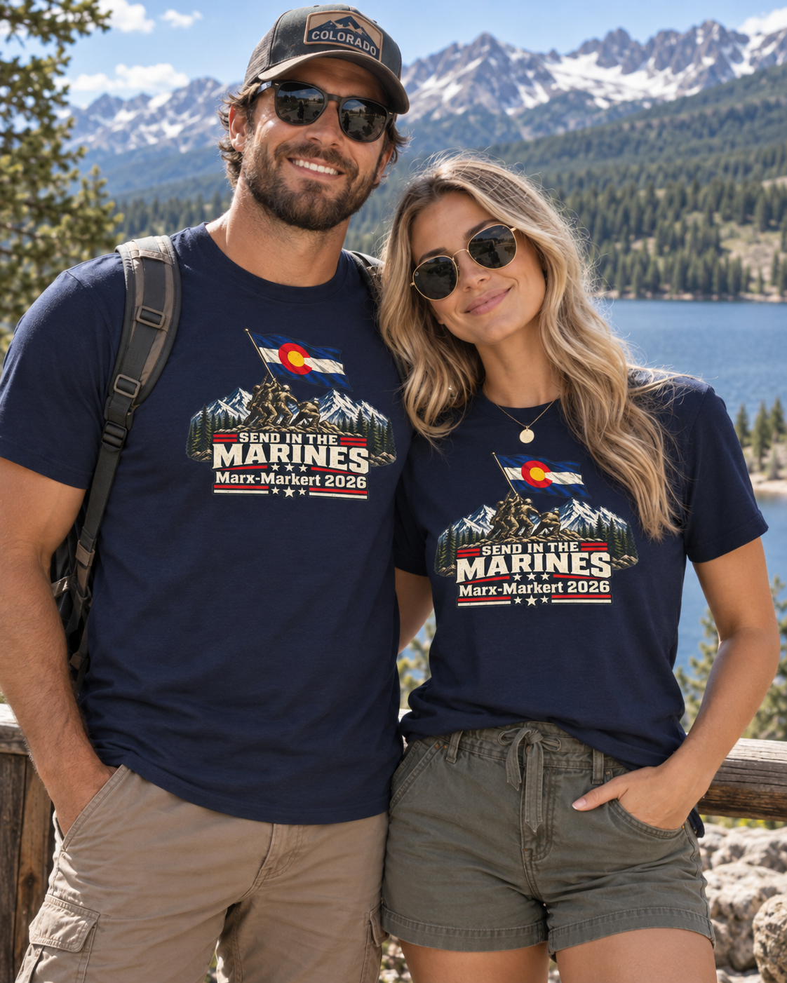 Coloradans for Victor Marx | Send in the Marines Colorado Flag T-Shirt | CFVM | Liberty & Victory Co.