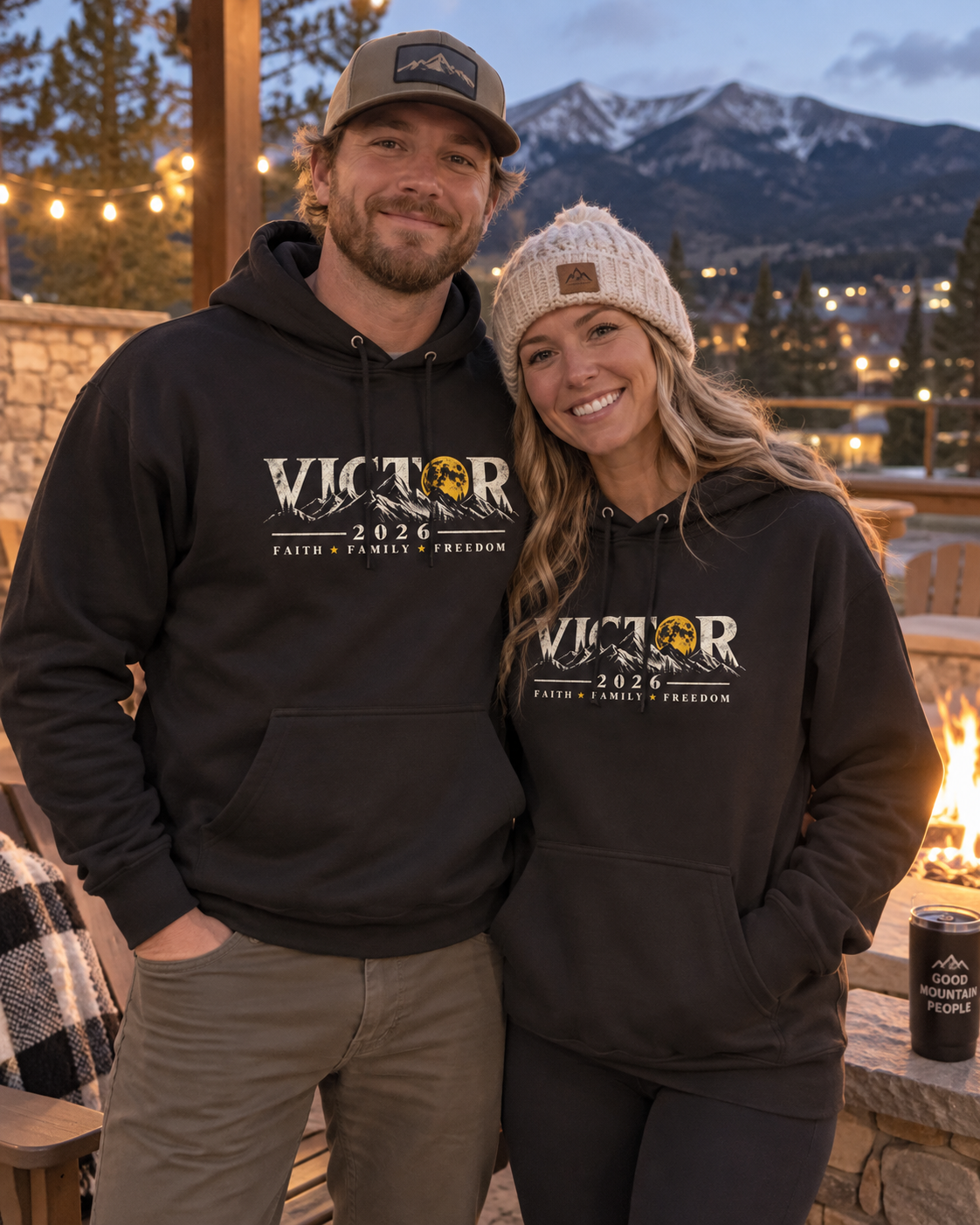 Coloradans for Victor Marx | Victor 2026 Moon & Mountains Hoodie | CFVM | Liberty & Victory Co.