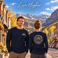 Mountain Faith | Wilderness-Not All Who Wander Are Lost — Long-Sleeve Mountain Graphic | Veteran-Owned Small Business | Liberty & Victory Co.