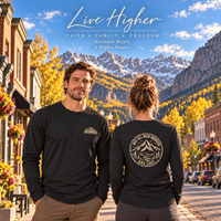 Mountain Faith | Wilderness-Not All Who Wander Are Lost — Long-Sleeve Mountain Graphic | Veteran-Owned Small Business | Liberty & Victory Co.