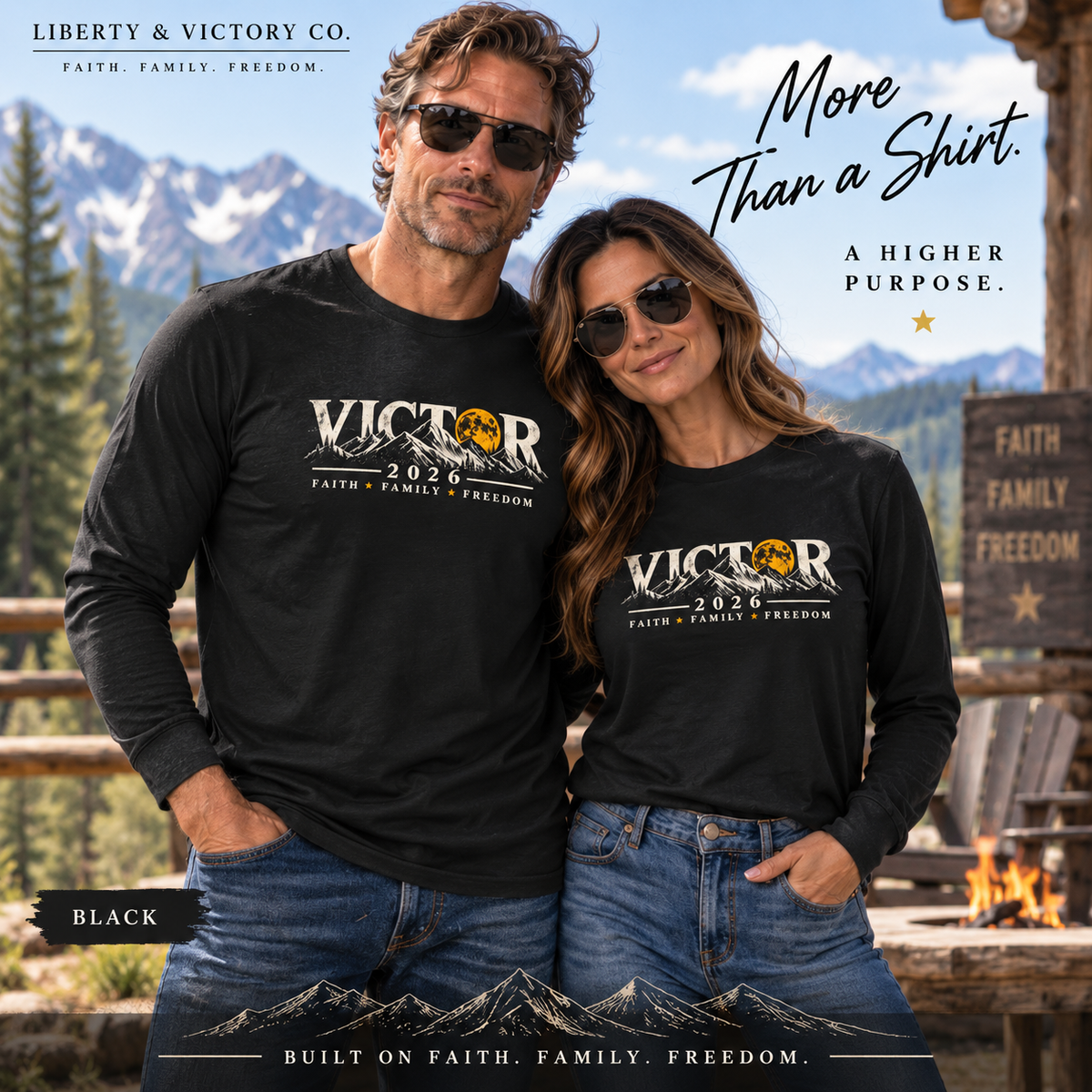 Coloradans for Victor Marx | Victor 2026 — Faith, Family, Freedom Long-Sleeve Tee | CFVM | Liberty & Victory Co.