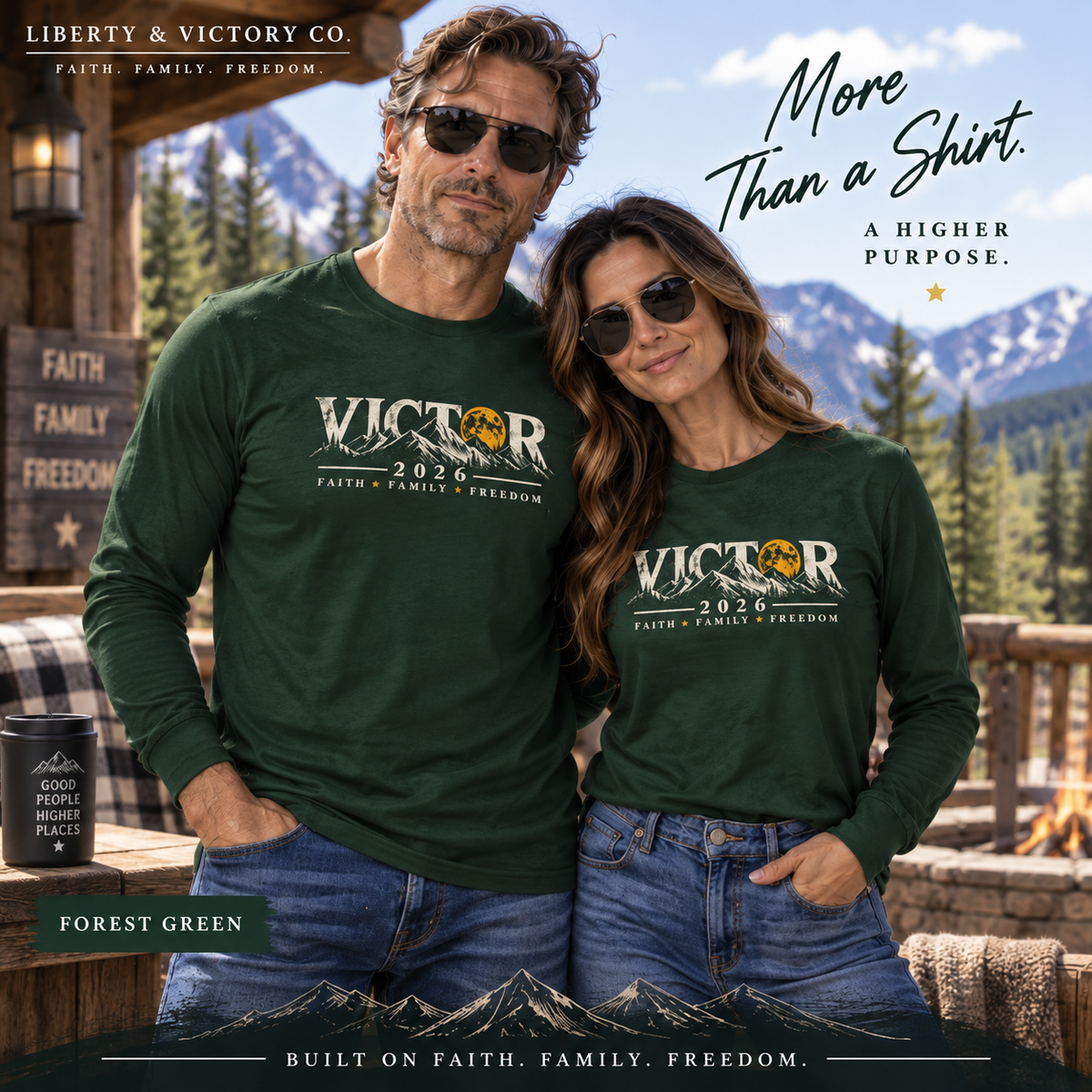 Coloradans for Victor Marx | Victor 2026 — Faith, Family, Freedom Long-Sleeve Tee | CFVM | Liberty & Victory Co.