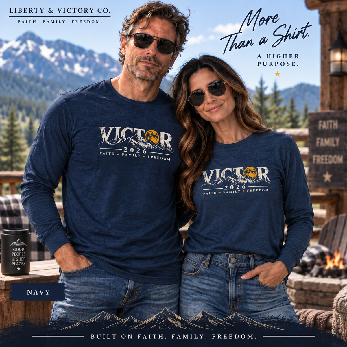 Coloradans for Victor Marx | Victor 2026 — Faith, Family, Freedom Long-Sleeve Tee | CFVM | Liberty & Victory Co.