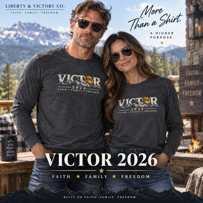 Victor 2026 — Faith, Family, Freedom Long-Sleeve Tee