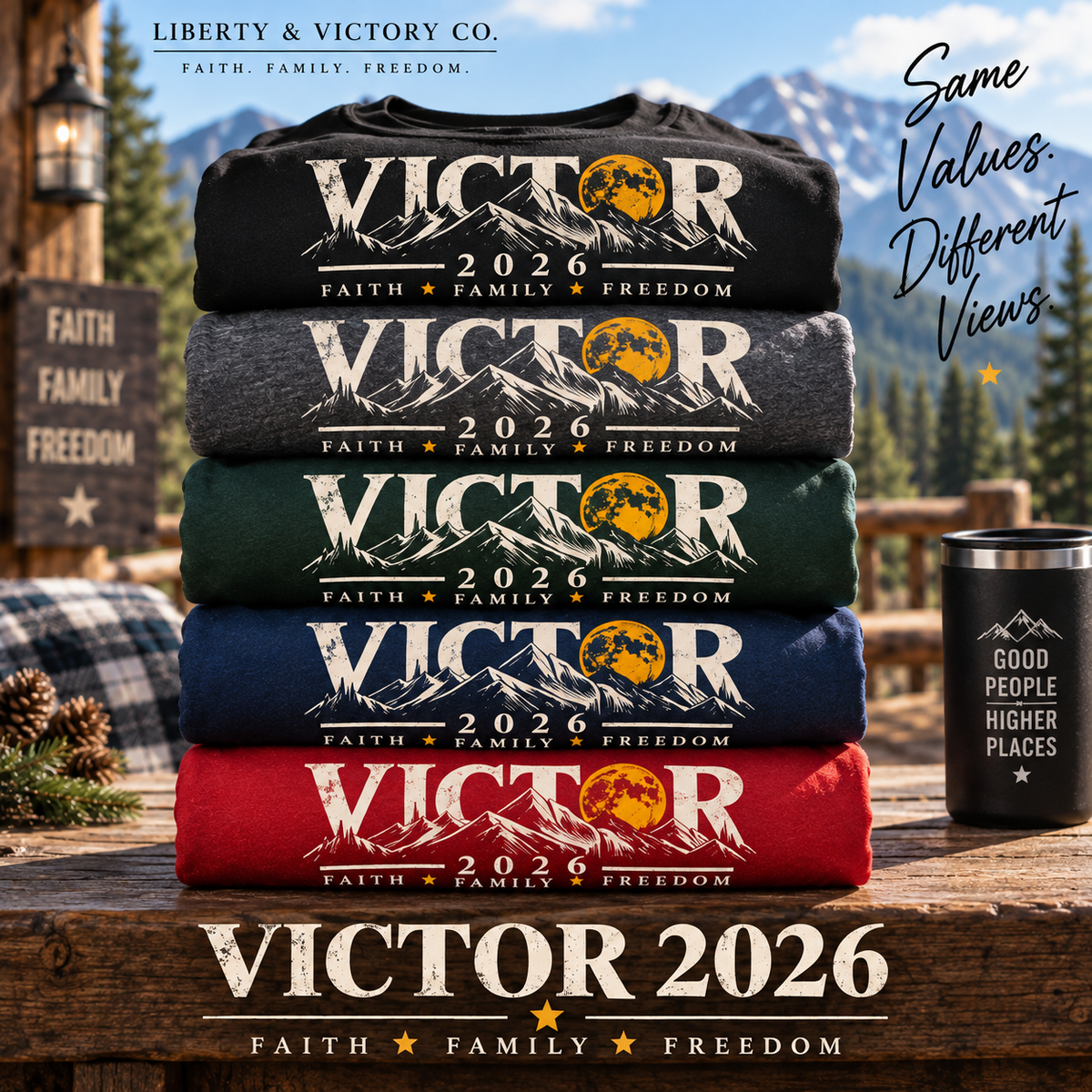 Coloradans for Victor Marx | Victor 2026 — Faith, Family, Freedom Long-Sleeve Tee | CFVM | Liberty & Victory Co.