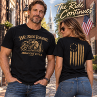 Midnight Rider T-Shirt — We Ride Tonight Motorcycle Club Vintage Flag Tee