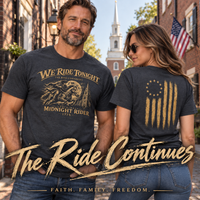 Midnight Rider T-Shirt — We Ride Tonight Motorcycle Club Vintage Flag Tee