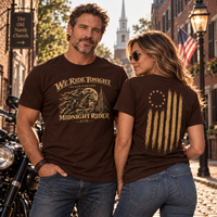 Patriotic Faith | We Ride Tonight — Midnight Rider: The Ride Continues — Premium Front + Back 1775 T-Shirt | Veteran-Owned Small Business | Liberty & Victory Co.