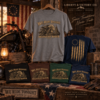 Patriotic Faith | We Ride Tonight — Midnight Rider: The Ride Continues — Premium Front + Back 1775 T-Shirt | Veteran-Owned Small Business | Liberty & Victory Co.