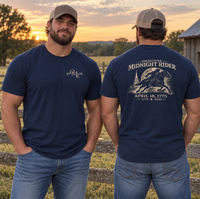 Patriotic | Original Midnight Rider — Big & Tall T-Shirt Front + Back April 18, 1775 Graphic | Veteran-Owned Small Business | Liberty & Victory Co.