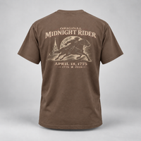 Patriotic Faith | Original Midnight Rider — Paul Revere April 18, 1775 Graphic T-Shirt | Veteran-Owned Small Business | Liberty & Victory Co.