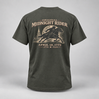 Patriotic Faith | Original Midnight Rider — Paul Revere April 18, 1775 Graphic T-Shirt | Veteran-Owned Small Business | Liberty & Victory Co.