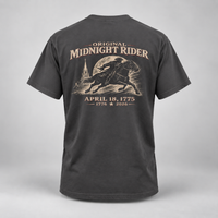 Patriotic Faith | Original Midnight Rider — Paul Revere April 18, 1775 Graphic T-Shirt | Veteran-Owned Small Business | Liberty & Victory Co.