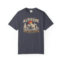 Christian T-Shirt | Rooted in Altitude & Faith | Mountain + Rising Sun | Garment-Dyed | Wonder & Wander | Signature Line | Veteran-Owned | Liberty & Victory Co.