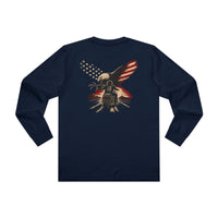 Patriotic Biker Long-Sleeve T-Shirt | We Ride Tonight Winged Engine & RWB Eagle | AS Colour 5029 | Signature Line | Veteran-Owned | Liberty & Victory Co.