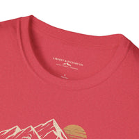 Christian | Walk by Faith — T-Shirt 2 Corinthians 5:7 Mountain Hiker Graphic | Veteran-Owned Small Business | Liberty & Victory Co.