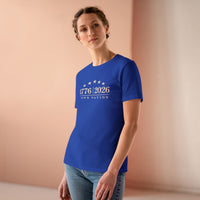 Christian Patriotic Women's T-Shirt | One Nation 1776–2026 Flag & Cross Anniversary Tee | Veteran-Owned | Liberty & Victory Co.