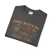Christian Patriotic T-Shirt | One Nation Under God USA 250 Garment-Dyed Tee | Veteran-Owned | Liberty & Victory Co.