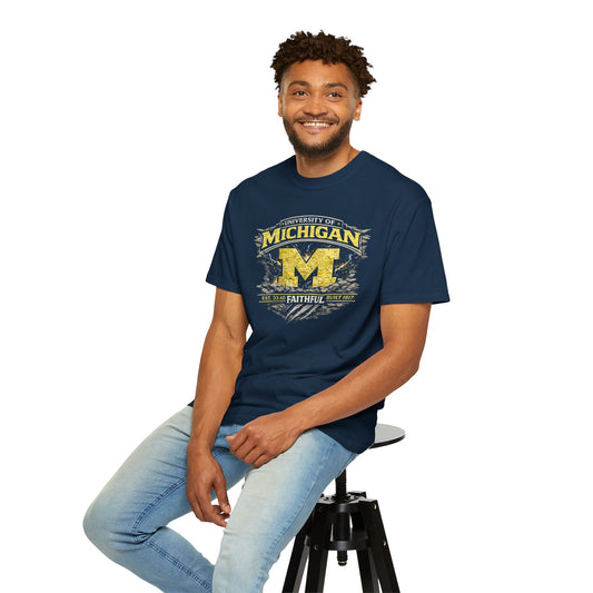 Faith & Sport T-Shirt | Michigan Faithful Est. 1817 Vintage Graphic Tee | Victory-In-One | Liberty & Victory