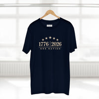 Patriotic Christian T-Shirt | 1776–2026 One Nation In God We Trust Flag | Signature Line | Liberty & Victory Co.