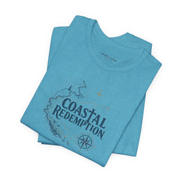 Coastal Faith T-Shirt | Coastal Redemption Nautical Chart Compass Tee | Salt & Salvation | Veteran-Owned | Liberty & Victory Co.