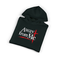 Christian | Away from Me — Faith Graphic Hoodie Cross Mt. 4:10 | Veteran-Owned Small Business | Liberty & Victory Co.