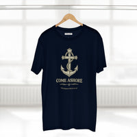 Christian Coastal T-Shirt | Come Ashore Antique Anchor Rope Nautical Faith Tee | Salt & Salvation | Liberty & Victory