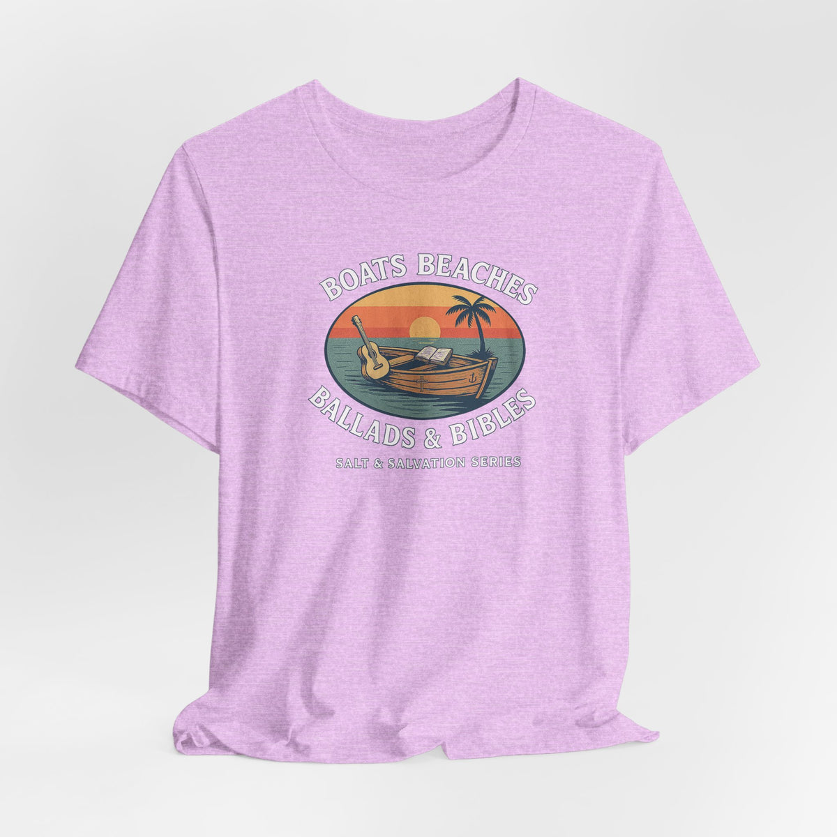 Boats, Beaches, Ballads & Bibles-Retro Faith Tee