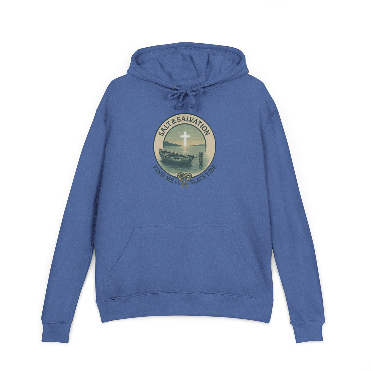 Salty Salvation Hoodie — Coastal Christian Cross Sweatshirt