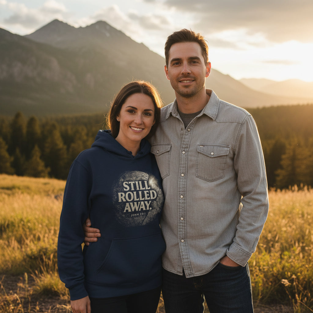 Christian Easter Hoodie | Still Rolled Away Scripture Sweatshirt | Veteran-Owned | Liberty & Victory