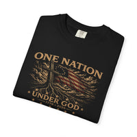 Christian Patriotic T-Shirt | One Nation Under God USA 250 Garment-Dyed Tee | Veteran-Owned | Liberty & Victory Co.