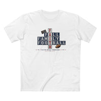 Faith & Sport | Fall Family Football — T-Shirt Faith Runs Through It-New England Edition | Game Day Faith Tee | Veteran-Owned Small Business | Liberty & Victory Co.