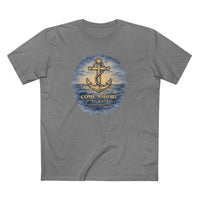 Christian Coastal T-Shirt | Come Ashore Rustic Anchor Nautical Faith Tee | Salt & Salvation | Liberty & Victory