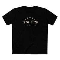 Patriotic Christian T-Shirt | 1776–2026 One Nation In God We Trust Flag | Signature Line | Liberty & Victory Co.