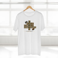 Faith & Sport | Fall Family Football — T-Shirt Faith Runs Through It-Green Bay Edition | Game Day Faith Tee | Veteran-Owned Small Business | Liberty & Victory Co.
