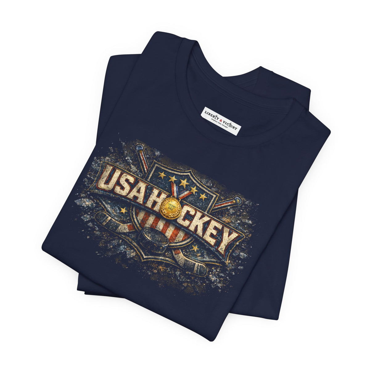 Golden Michigan Connection T-Shirt | USA Hockey Milan 2026 | Michigan Connection Team Shirt | Liberty & Victory