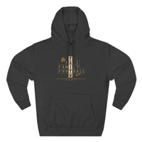 Faith & Sport | Fall Family Football — Hoodie | Faith Runs Through It-Notre Dame Edition | Game Day Faith Hoodie | Veteran-Owned Small Business | Liberty & Victory Co.