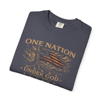 Christian Patriotic T-Shirt | One Nation Under God USA 250 Garment-Dyed Tee | Veteran-Owned | Liberty & Victory Co.