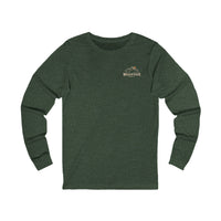 Mountain Faith| Walk by Faith — Long-Sleeve T-Shirt Front + Back Mountain Graphic | Veteran-Owned Small Business | Liberty & Victory Co.