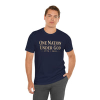 Christian Patriotic T-Shirt | One Nation Under God 1776–2026 USA 250 Founders Line | Veteran-Owned | Liberty & Victory Co.
