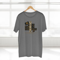 Faith & Sport | Fall Family Football — T-Shirt Faith Runs Through It-Notre Dame Edition | Game Day Faith Tee | Veteran-Owned Small Business | Liberty & Victory Co.