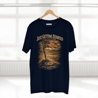 America 250 T-Shirt | Just Getting Started 1776 | Patriotic Christian Apparel | Liberty & Victory