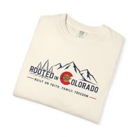 Mountain Faith | Rooted in Colorado — T-Shirt Colorado 150 × Faith. Family. Freedom. | Veteran-Owned Small Business | Liberty & Victory Co.